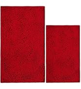 AINAHYVA Bathroom Rugs Chenille Bath mat 2 Piece Set, Super Absorbent, Strong PVC Non Slip Backin...