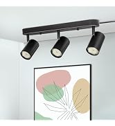 Fondiiz Plug in Track Lighting, Rotatable Heads 3 Ways Track Lighting, Track Lighting Fixtures Ce...