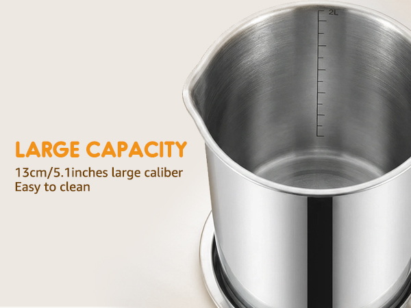 LARGE CAPACITY 13cm/5.1inches large caliber Easy to clean