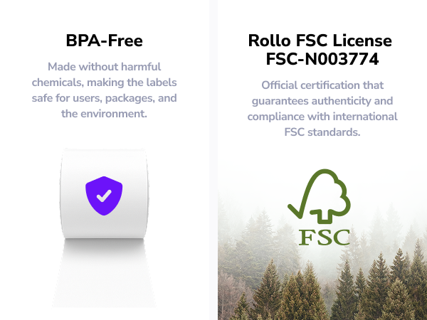 bpa free labels withour harmful chemicals safer labels in the envoronment fsc certified