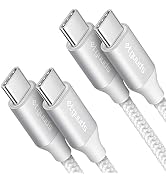etguuds White USB C to USB C Cable [3ft, 2-Pack], 60W Fast Charging Type C to Type C Charger Cabl...