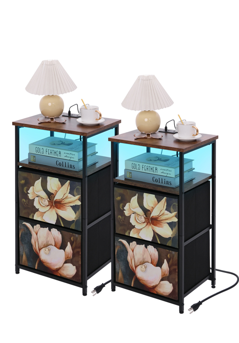  Nightstand with Charging Station