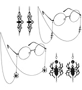 DS. DISTINCTIVE STYLE Gothic Glasses Chain with Pendants Halloween Metallic Chain for Glasses Aro...