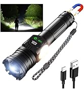 iodoo 3 in 1 Rechargeable Flashlight True 6000 Lumens Outdoor Strong Cob Light, IP65 Waterproof 5...