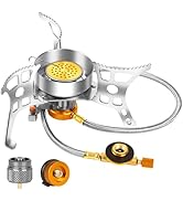 3900W Portable Windproof Camping Stove Gas Cooking Burner, Lightweight Propane Burners with Piezo...
