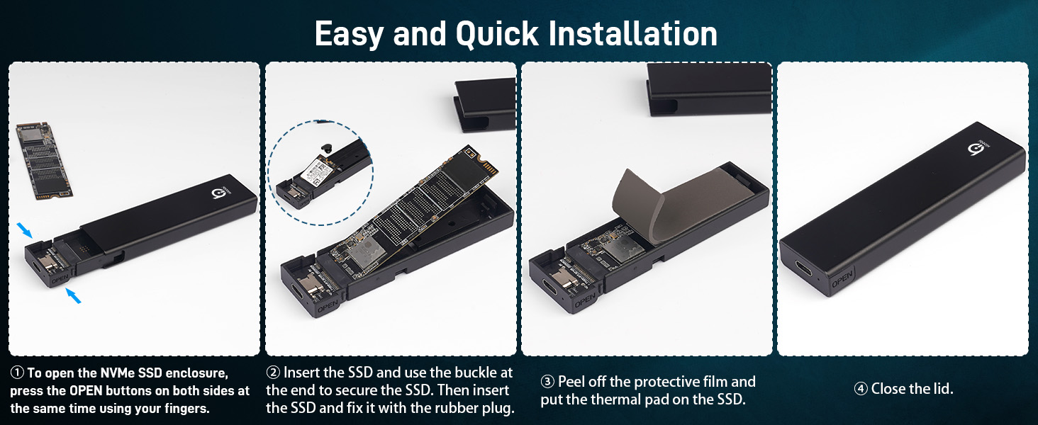 m2 nvme ssd enclosure ssd drive enclosure