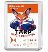 Taditus 16 Mil Thick Heavy Pro Tarp (30' x 40'), Super Large, Large Multi-Purpose Waterproof Heav...