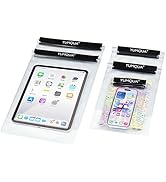 5Pack Waterproof Pouch, Clear Waterproof Bag for iPhone, Document, Passport, Map, Tablet, Camera,...