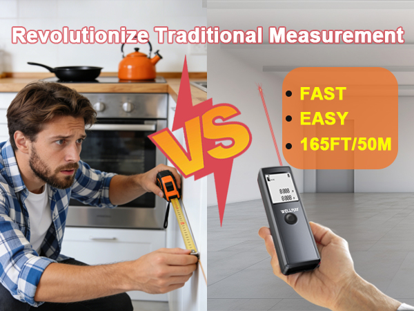 Laser Measuring Tool 165FT/50M Laser Measure Tool with High Accuracy IP54 Laser Distance Meters