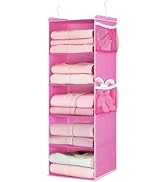 MAX Houser 5-Shelf Hanging Closet Organizer, Hanging Storage Shelves with 4 Side Pockets Space-Sa...