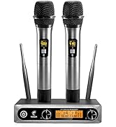TONOR Wireless Microphone,Metal Dual Professional UHF Cordless Dynamic Mic Handheld Microphone Sy...