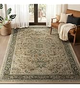 Jainmy Vintage Distressed 5x7 Area Rugs for Living Room Bedroom Non Slip Washable, Medallion Patt...