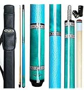 Tai ba cues 2-Piece Pool cue Stick with Case, Genuine Leather Grip, 13mm Multilayer Leather Tip, ...
