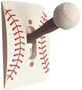 Baseball Themed Light Switch Cover with Detachable Bat Handle,Unique Sports Room Bed Room Decor,G...