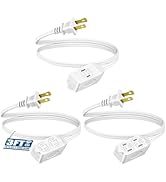 DEWENWILS 3 Foot Extension Cord, 16 AWG SPT-2 Power Cable for Indoor Use, 2 Prong Outlets Plugs f...