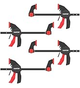 XUNTOP 4 * 6 Inch Bar Clamps for Woodworking Trigger Clamps with 600N/60KG Clamping Force Spreade...