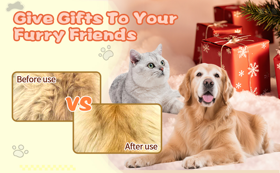 2PCS Pet Comb for Dogs &amp;amp; Cats Pet Hair Removal Comb with Long &amp;amp; Short Stainless Steel Metal Teeth