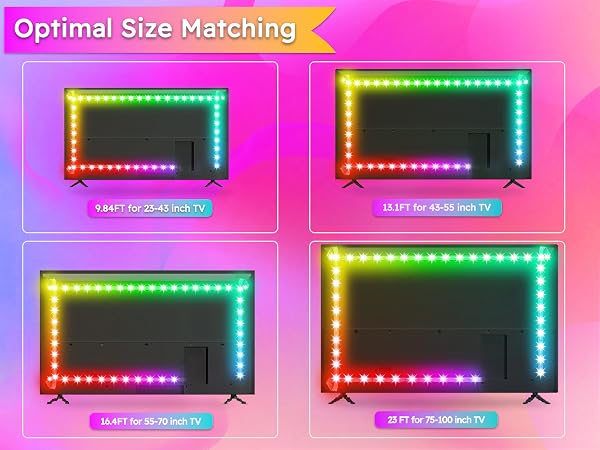 LED Lights for tv 23 32 43 50 55 60 65 70 75 85 100 inch