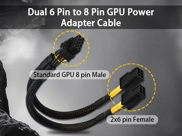 Dual 6 Pin to 8 Pin GPU Adapter