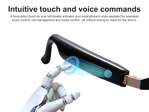 smart eyewear with bluetooth, smart glasses for men &amp;amp; women with intuitive touch and voice commands
