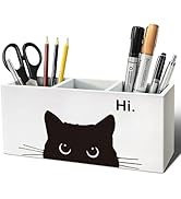 ELMCH Hi Black Cat Pen Pencil Holder Organizer for Desk, Black Cat Mom Lady Lovers Owner Gifts, P...
