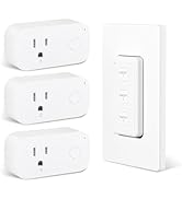 BN-LINK Wireless Remote Control Outlet Switch – 3-Outlet Kit with Magnetic Remote & Wall-Mount Ho...