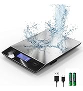 Food Scale -33lb Digital Kitchen Scale for Food Ounces Grams Rechargeable 304 Stainless Steel,Bat...