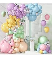 Ouddy Party 149Pcs Pastel Rainbow Pink Purple Yellow Orange Balloon Garland Kit Different Sizes 1...