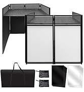 AxcessAbles Portable DJ Facade Booth with Black and White Lighting Scrims, Carry Cases | Standing...