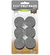 Slipstick Premium Wool Felt Furniture Pads/Chair Feet Floor Protectors (1.5 Inch Round) Includes ...