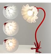 WERFOP Flower Desk Lamp with Clamp - Dorm Room Essentials, 3 Color Modes Flower Eye-Caring Clip o...