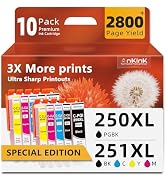 PGI-250XL CLI-251XL Ink Cartridge 10 Combo Pack Replacement for Canon 250 251 XL use to Cannon PI...