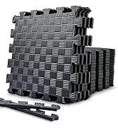 Gym Flooring Puzzle Exercise Mats: Sportneer 1/2" Thick 12" x 12" Interlocking Floor Mats EVA Foa...
