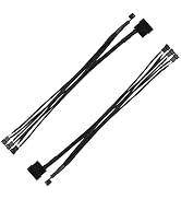 SinLoon PWM Fan Splitter, 4 Pin Fan 1 to 3 Splitter Cable Sleeved Braided, PC Case Fan Y Power Ad...