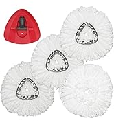 Spin Mop Replacement Head - 4 Pack EasyWring Mop Refills with Base Compatible with O-Cedar Triang...