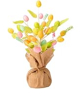 Artificial Easter Flower Bundle - Premium Easter Decorations with Pastel Eggs, Vines, and Bouquet...