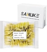 Sanuke 55Pcs 12-10 AWG - #8 Heat Shrink Ring Terminals 1.0mm Tinned Pure-Copper Marine Grade Wate...