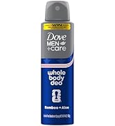 DOVE MEN + CARE Whole Body Deo Aluminum Free Deodorant Spray Bamboo + Aloe Suitable from Pits, Pr...