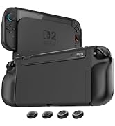 PlayVital PURE Grip Case for Nintendo Switch 2 – Shockproof TPU Cover Ergonomic Anti-Slip Grips D...
