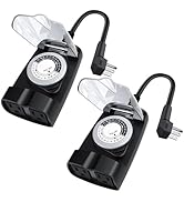 G-ELEK Outdoor Timer Outlet Waterproof, 24 Hour Outdoor Light Timer, Timers for Electrical Outlet...