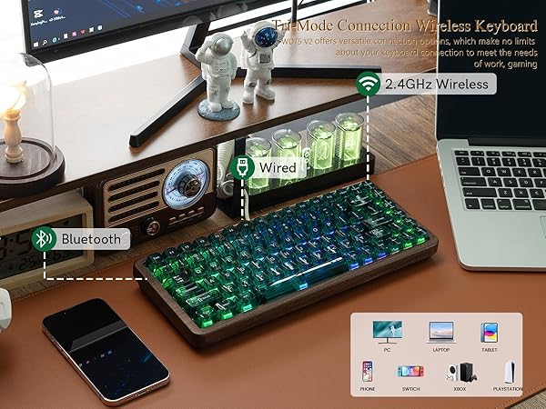 keyboard 75% Wireless Mechanical Custom Keyboard RGB Hot Swappable