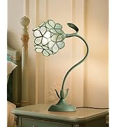 WERFOP Tiffany Flower Table Lamp, Vintage Flower Desk Lamp with Flexible Gooseneck 3 Color Modes ...