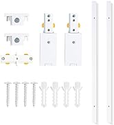 VANoopee H Track Lighting Rails Kit, 6.6FT H Type Track Rails White with End Caps and Live End Fe...