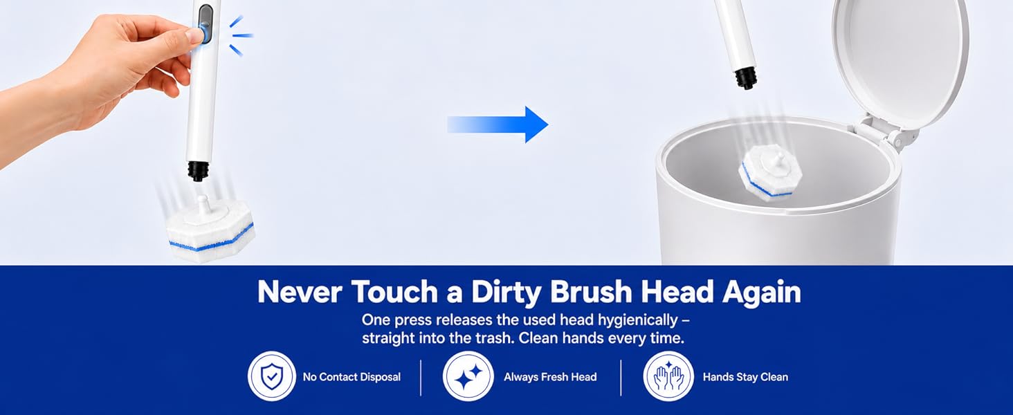 Disposable Toilet Brush Holder Set Brush Head
