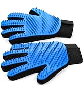 NVNAN Pet Hair Removal Glove for Dogs &amp; Cats, 2-Pack Blue | 2-in-1 deshedding brush and massage m...