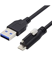 chenyang USB 3.0 to USB C Locking Connector Data Cable with Panel Mount Screw for Industrial Came...