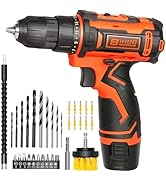 12v Drill Driver Set,Cordless Drill with Battery and Charger,LED Tools Kit,25+1 Torque Setting an...