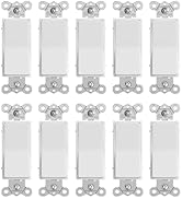 [10 Pack] HANIVERSE Single Pole Decorator Light Switch, 15A 120/277V, Paddle Rocker, On/Off Wall ...