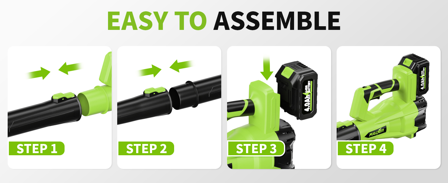 FULLYEA Cordless Leaf Blower 150 MPH/500 CFM, 6 Speed Modes