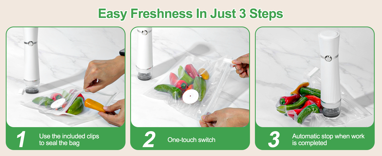 Vacuum Sealer for Food Food Saver Vacuum Sealer Machine Compact Handheld Vacuum Sealer